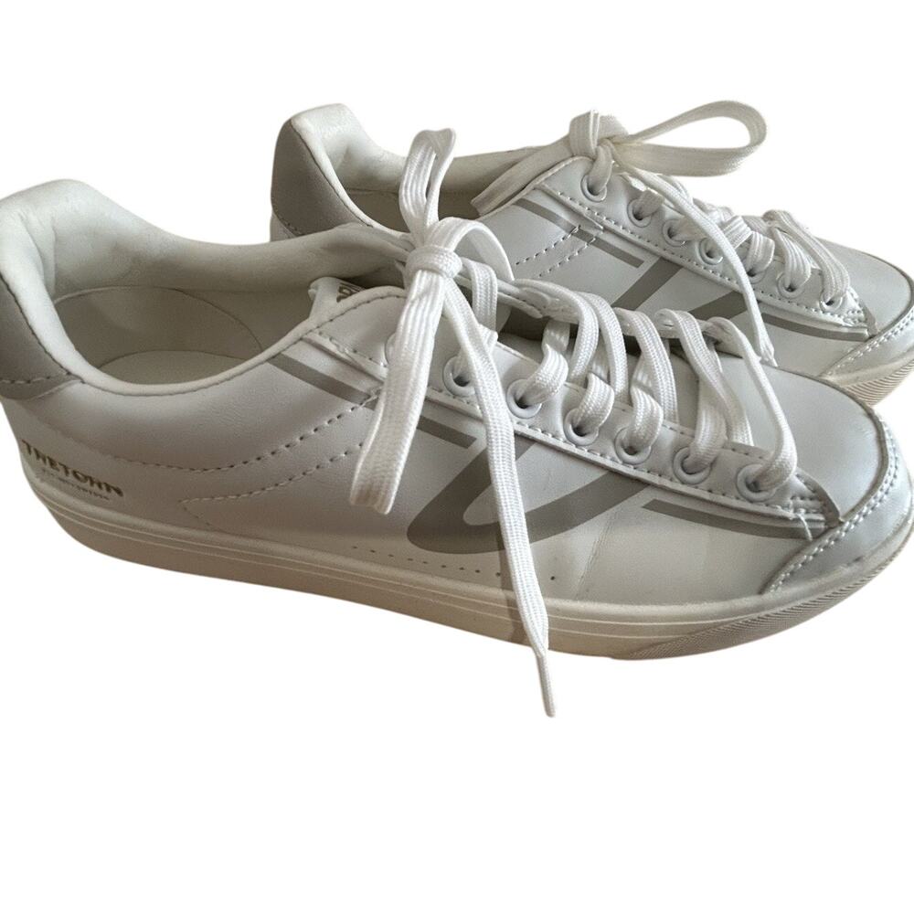 Tretorn Women's Serve Lace-Up Casual Sneakers Shoes White Grey 1827276 Size 7